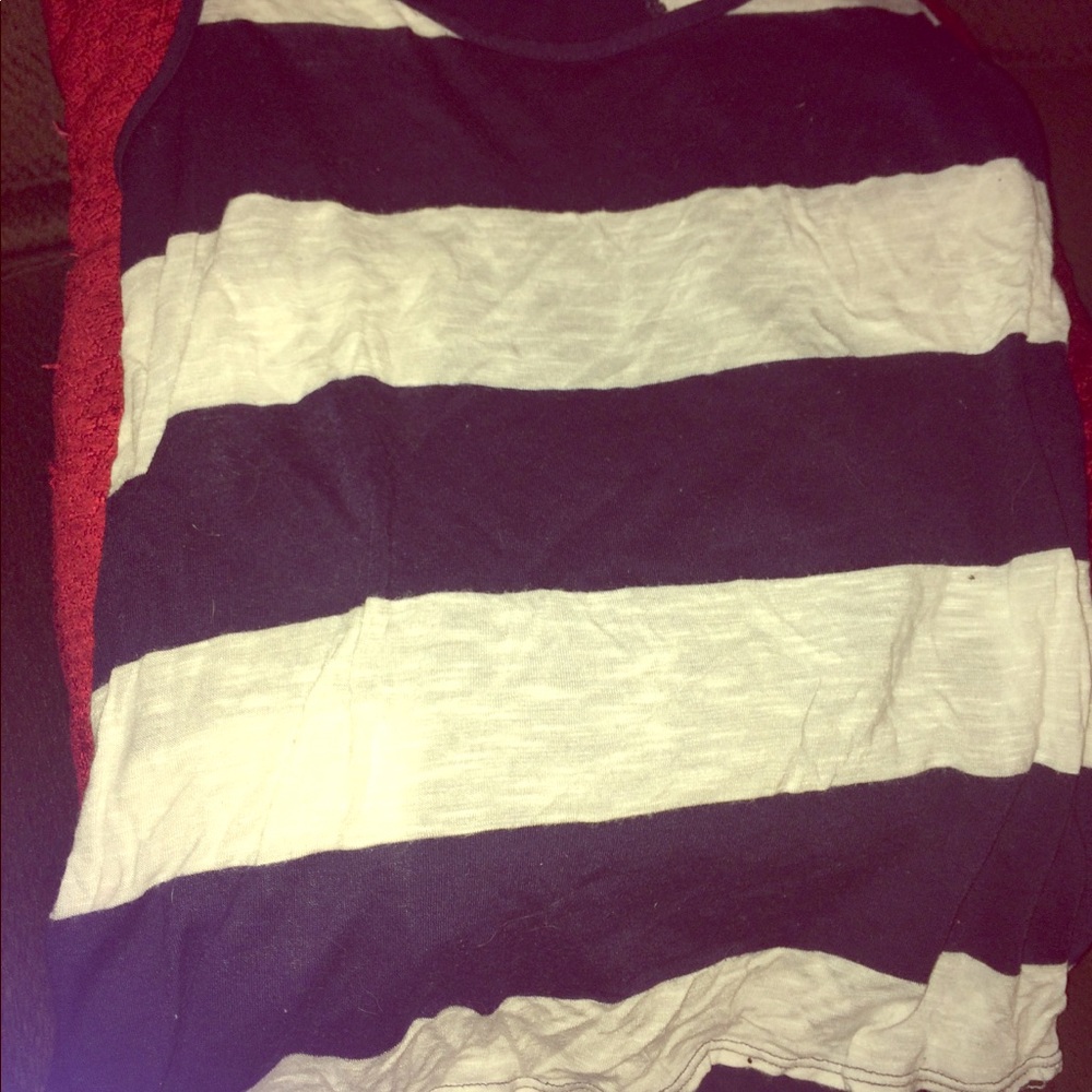 Stripped navy and white tank!